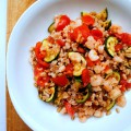 Insalata di farro con gamberetti e verdure