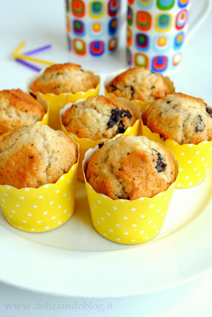 Muffin con gocce di cioccolato e yogurt