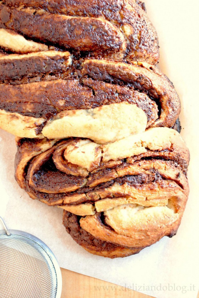 Treccia dolce ripiena di nutella (con farina integrale!)